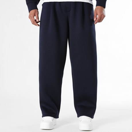 LBO - Pantalón chándal Ancho con Pliegues Efecto Neopreno 2563 Azul Marino