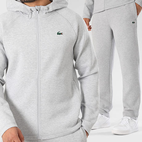 Lacoste - Chándal Logo Cocodrilo Gris Jaspeado