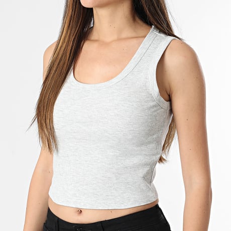 Only - Débardeur Rib Femme Easy Gris Chiné