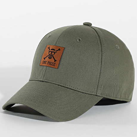 One Piece - Casquette Patch Cuir Vert Kaki