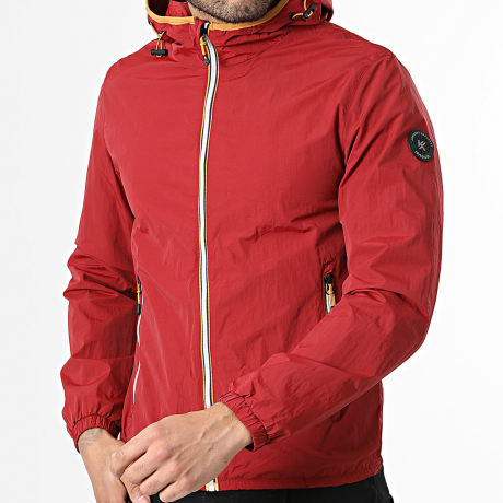 Kymaxx - Chaqueta con Capucha y Cremallera Roja