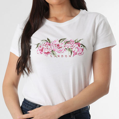 Pepe Jeans - Tee Shirt Femme Mahina PL5000128 Blanc