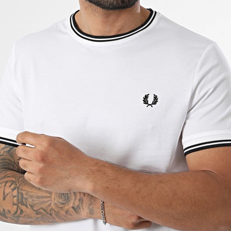 Fred Perry - Tee Shirt Twin Tipped M1588V Blanc Noir