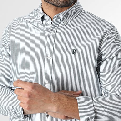 Teddy Smith - Long Sleeve Striped Shirt Stanley 10717402D White Green
