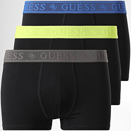 Guess - Pack van 3 Boxers U6GG23-K6YW1 Zwart Koningsblauw Groen Kaki Lime Groen