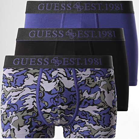 Guess - Pack van 3 Boxers U6GG05-K6YW1 Zwart Paars