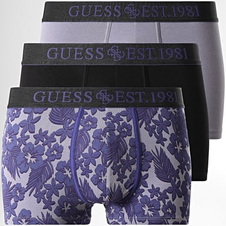 Guess - Pack van 3 Boxers U6GG05-K6YW1 Zwart Grijs Paars