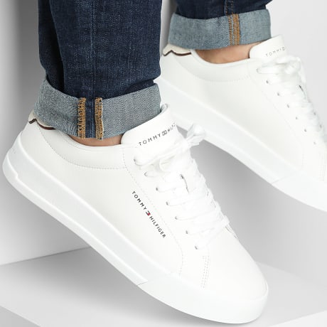 Tommy Hilfiger - Zapatillas Court Leather Detail Essential 5367 Ecru Classic Beige