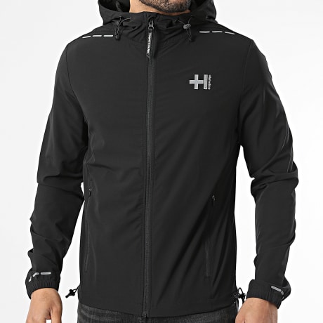 Helvetica - Chaqueta con capucha con cremallera Bolt Negro