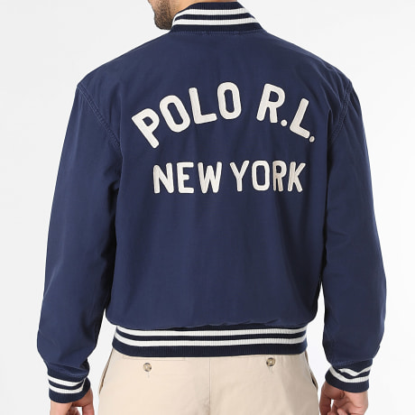 Polo Ralph Lauren - Veste Bomber Zippée Patch Polo Bleu Marine