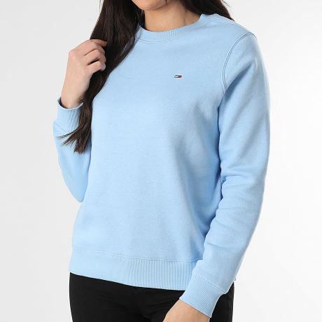 Tommy Jeans - Sweat Crewneck Femme Flag Crew 9959 Bleu Clair