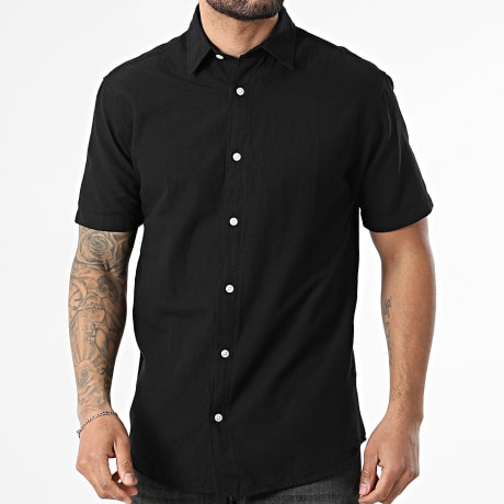 Jack And Jones - Chemise Manches Courtes Breeze Linen Noir