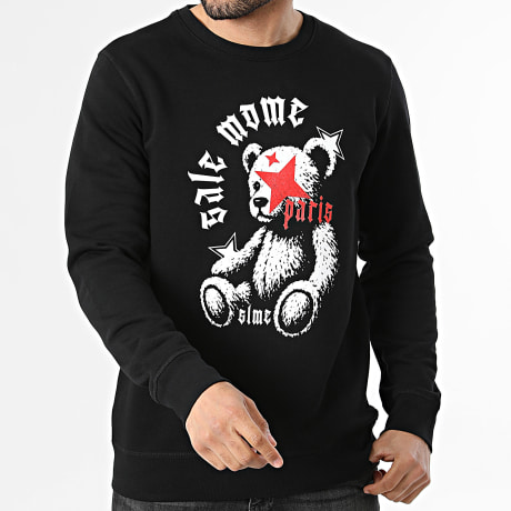 Sale Môme Paris - Sudadera Cuello Redondo Relaxed Stencil Negro