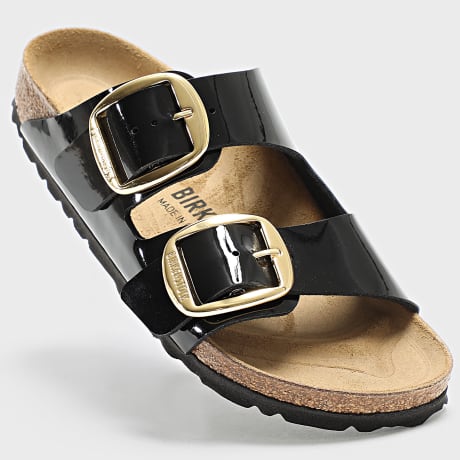BIRKENSTOCK - Frau Sandalen Arizona Big Buckle Patent Black Gold
