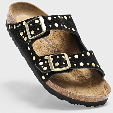 BIRKENSTOCK - Sandalen Damen Arizona Rivet Border Schwarz
