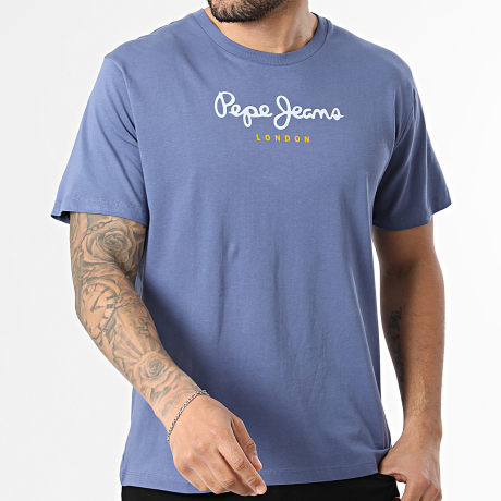 Pepe Jeans - Tee Shirt Regular Fit Eggo PM5010178 Bleu