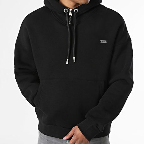 ADJ - Sweat Capuche Col Zippé 125 Noir