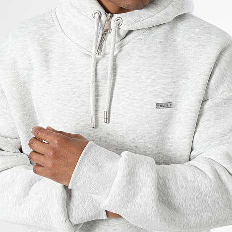 ADJ - Sweat Capuche Col Zippé 125 Gris Chiné