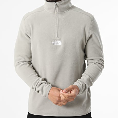 The North Face - Felpa Polare Collo Alto Zippato Glacier A8HRW Grigio Chiaro