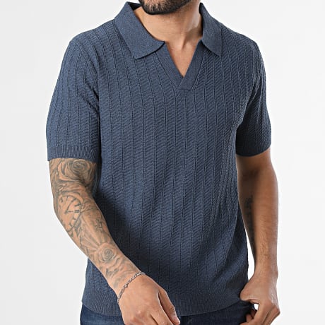 Frilivin - Polo Kurzarm Strick 045 Marineblau