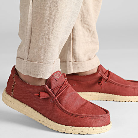 Hey Dude - Mocassins Wally Stretch Canvas Vermelho Queimado Tan Boulder