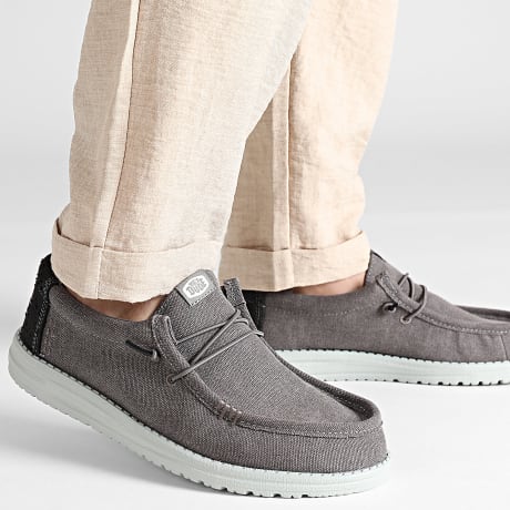 Hey Dude - Mocassins Wally Workwear Cinza Granito Preto