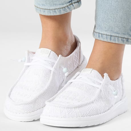 Hey Dude - Mocassins Dames Wendy Crochet Lace White