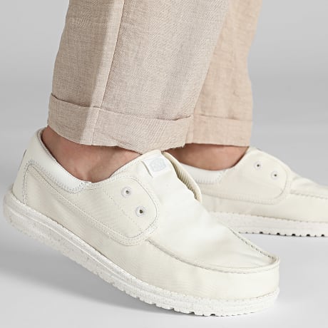 Hey Dude - Sapatilhas Wally Cru Stretch Canvas Branco