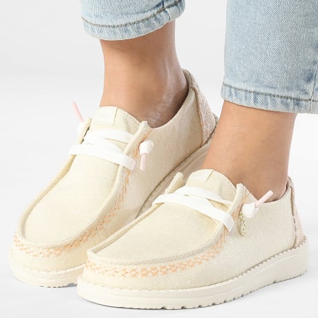 Hey Dude - Mocassins Mulher Wendy Breaksurf Jersey Bone Branco Multi