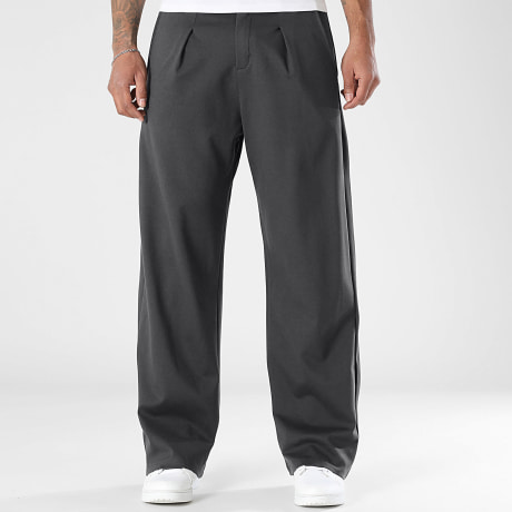 LBO - Pantalon Habillé Large A Plis 2483 Gris Anthracite