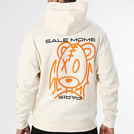 Sale Môme Paris - Sudadera con Capucha Relaxed Spray Beige Naranja Negro