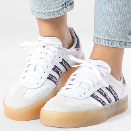 Adidas Originals - Zapatillas mujer Sambae J JP9534 Footwear White Dark Blue Glow Pink