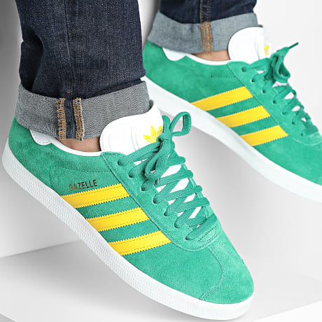 Adidas Originals - Zapatillas Gazelle HQ9187 Verde Intenso EQT Amarillo Blanco Calzado