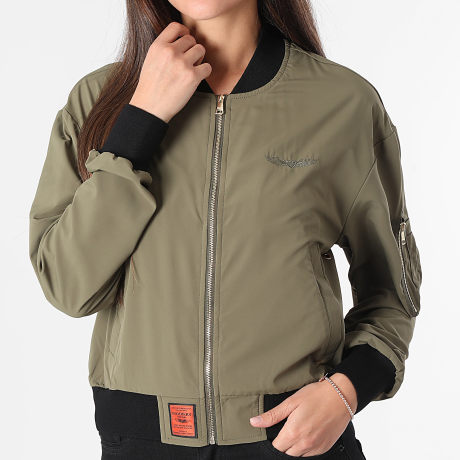 Bombers Original - Chaqueta bomber con cremallera Mujer MA Light Verde Kaki