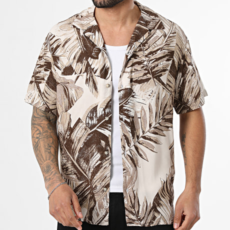 Jack And Jones - Chemise Manches Courtes Estivale Jeff Beige Marron