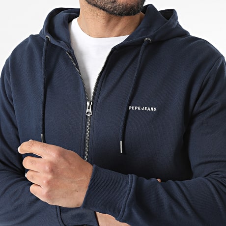 Pepe Jeans - Sweat Capuche Zippé Basic PM5800061 Bleu Marine