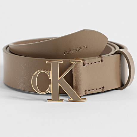 Calvin Klein - Cinto Mulher Round 7073 Bege Dourado