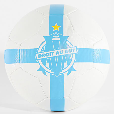 OM - Balón de Fútbol M25132 Blanco Azul Claro