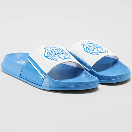 OM - Slippers Fan M25112 Wit Lichtblauw