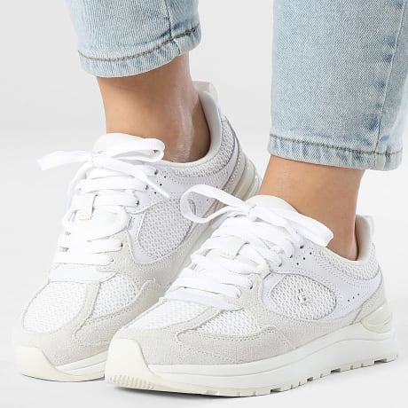 Tommy Hilfiger - Zapatillas mujer Mix Material Runner 9306 blanco ecru
