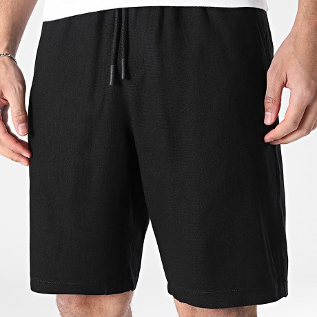 KZR - Pantalón Corto Efecto Lino 208 Negro