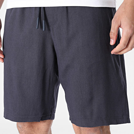 KZR - Pantalón Corto Efecto Lino 208 Azul Marino