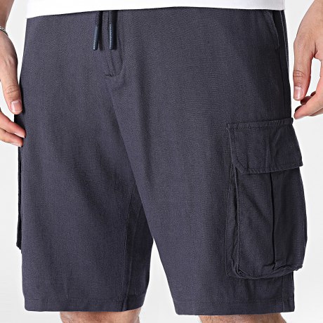 KZR - Pantalón Corto Cargo Efecto Lino 209 Azul Marino