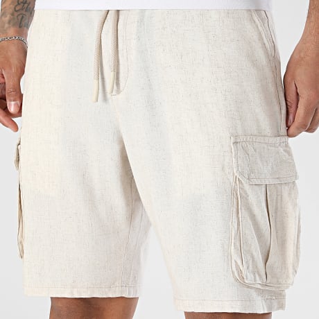 KZR - Pantalón Corto Cargo Efecto Lino 209 Beige