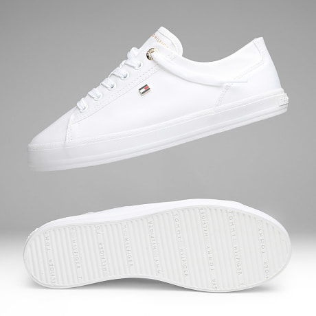 Tommy Hilfiger - Zapatillas Mujer Foxing Sneaker Canvas 9170 White