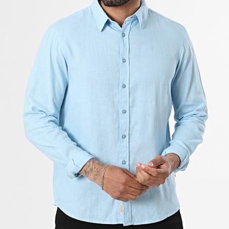 Blend - Chemise Manches Longues Bobby Linen 20720211 Bleu Clair