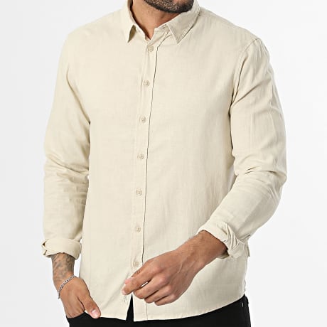 Blend - Chemise Manches Longues Bobby Linen 20720211 Beige