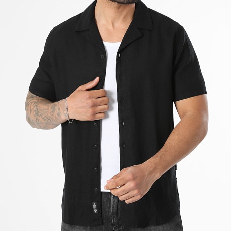 Blend - Chemise Manches Courtes Bobby Linen Cuba 20720227 Noir
