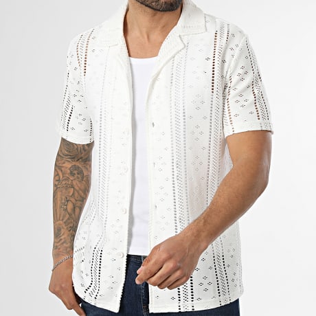 Classic Series - Chemise Manches Courtes Ajourée 408 Blanc