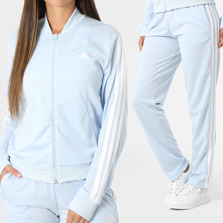 Adidas Sportswear - Ensemble De Survetement A Bandes Femme 3 Stripes KB8165 Bleu Clair